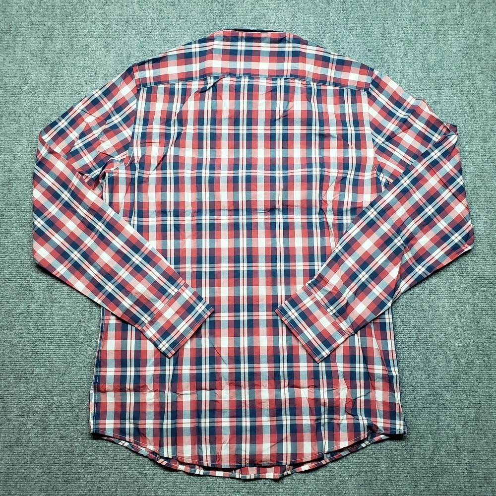 UNTUCKit Navarro Shirt Mens LT Slim Red White Blue Button Up Long Sleeve New - Picture 10 of 11